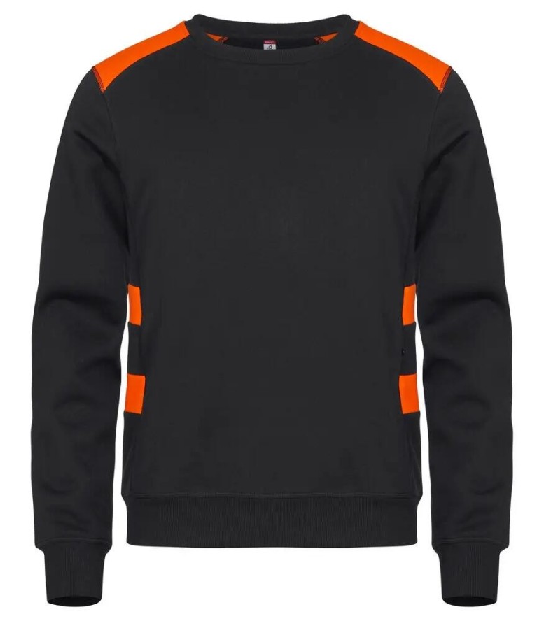clique Ambition Roundneck bluza unisex zwiększająca widoczność – Visib Orange