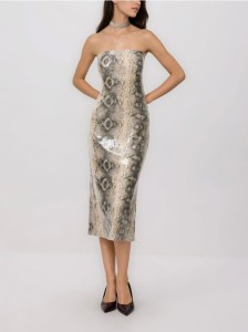 Sukienka midi w zwierzęcy wzór - wielobarwny