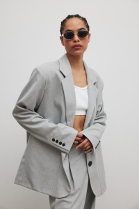 Marynarka typu oversize w kolorze SZARYM - HARLEY-M/L