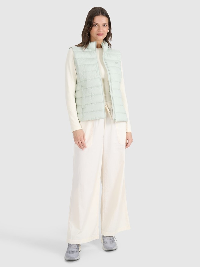 4F Bezrękawnik puchowy z wypełnieniem syntetycznym damski - miętowy S