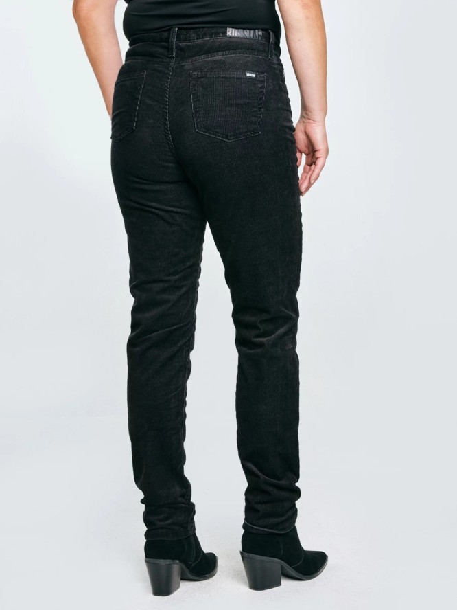 Spodnie damskie sztruks czarne Katrina High Waist Cord 906