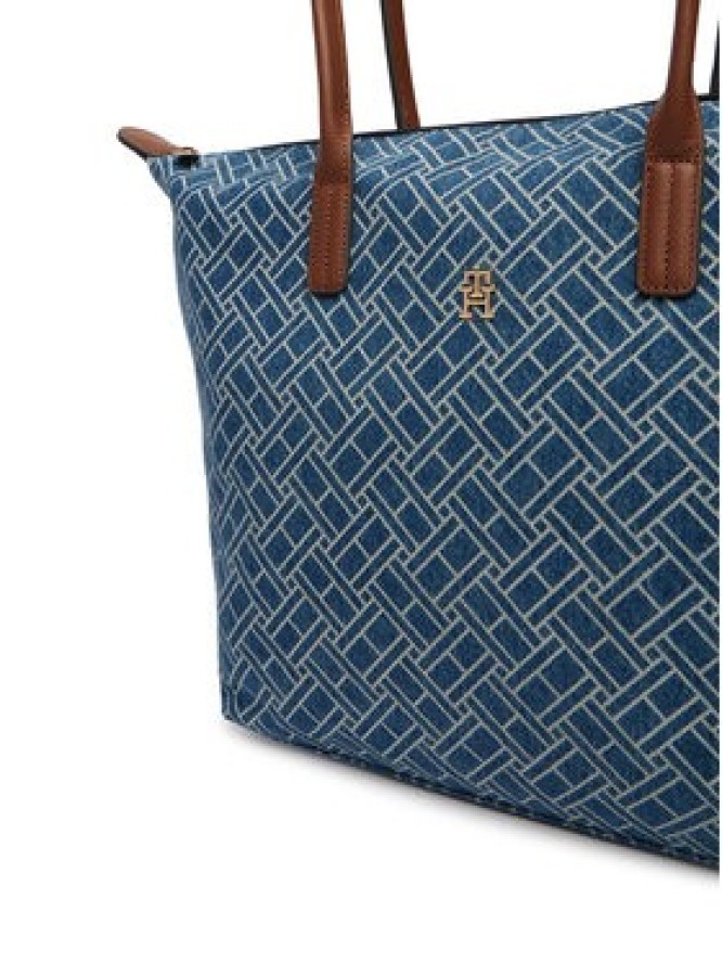 Tommy Hilfiger Torebka Popette Tote Denim Flag AW0AW18613 Niebieski