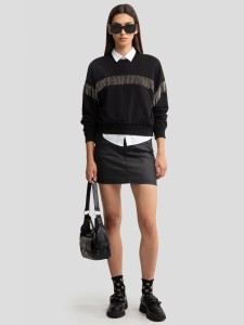 Spódnica damska jeansowa woskowana mini czarna Margaret 924