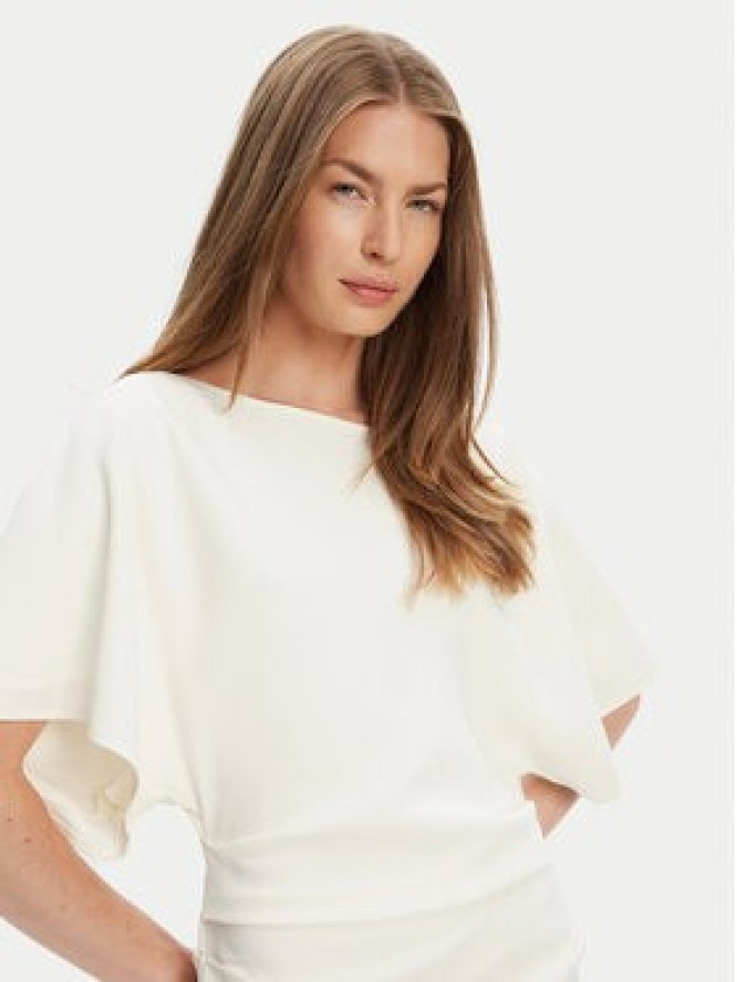 STAUD Sukienka koktajlowa Amelie R25S2120TP Écru Slim Fit