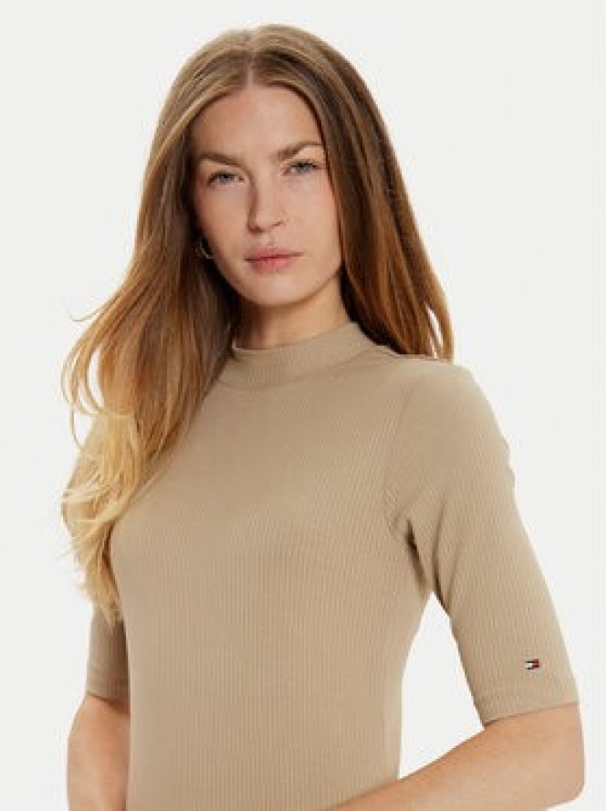 Tommy Hilfiger Sukienka codzienna WW0WW44430 Beżowy Slim Fit