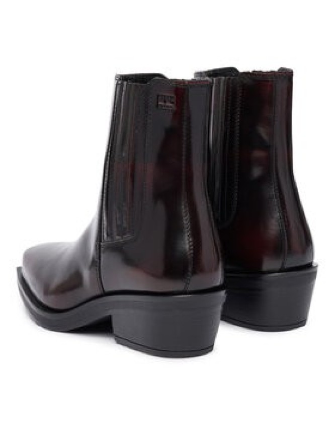 Tommy Jeans Sztyblety Tjw Brushed Leather Cowboy Boots EN0EN03077 Brązowy ciemny