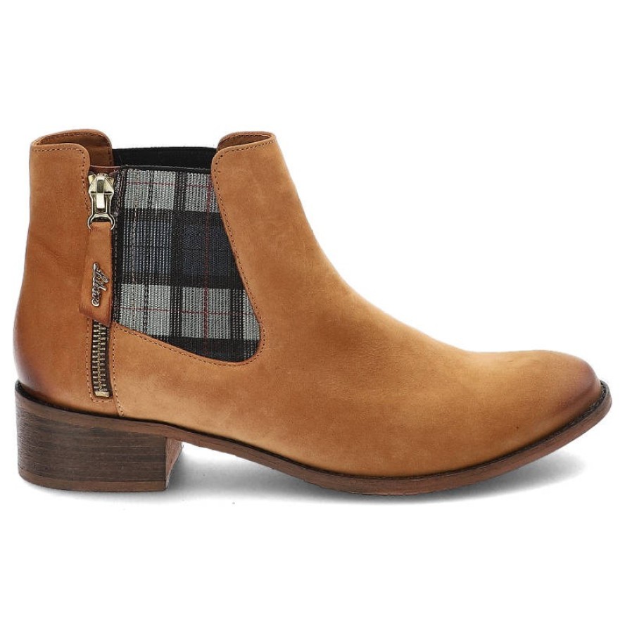 Brązowe Botki Libero Damskie Stylowe Obuwie