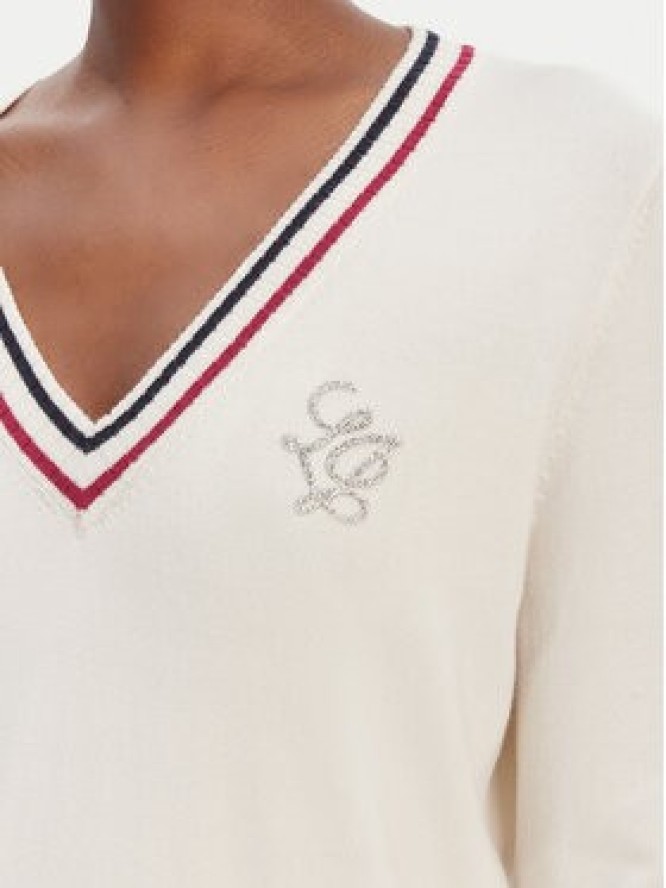 Liu Jo Sport Sweter TA6068 MS49I Biały Regular Fit