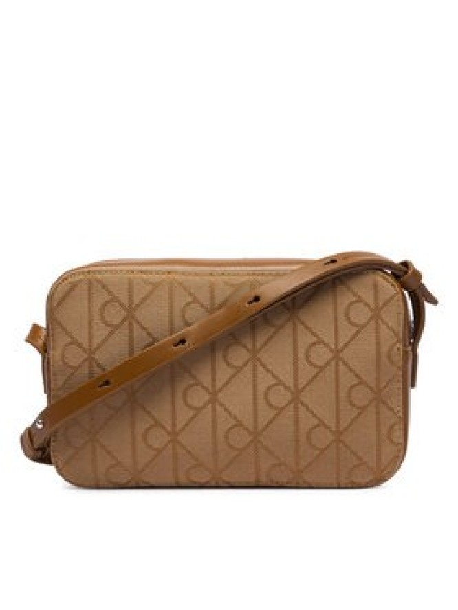 Calvin Klein Torebka Emblem Aop Jacquard Camera Bag LV04F3533G Brązowy