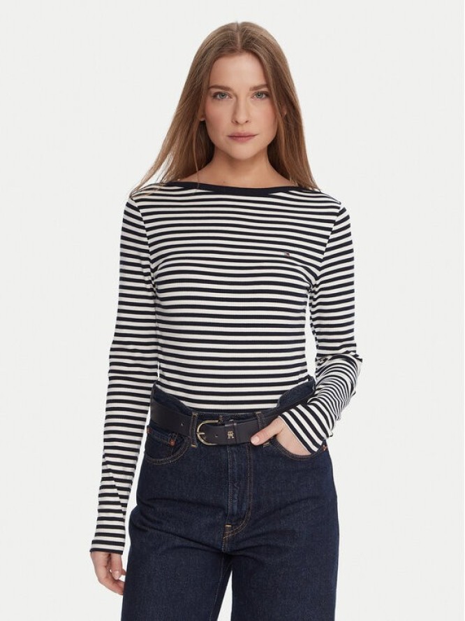 Tommy Hilfiger Bluzka WW0WW47309 Granatowy Slim Fit