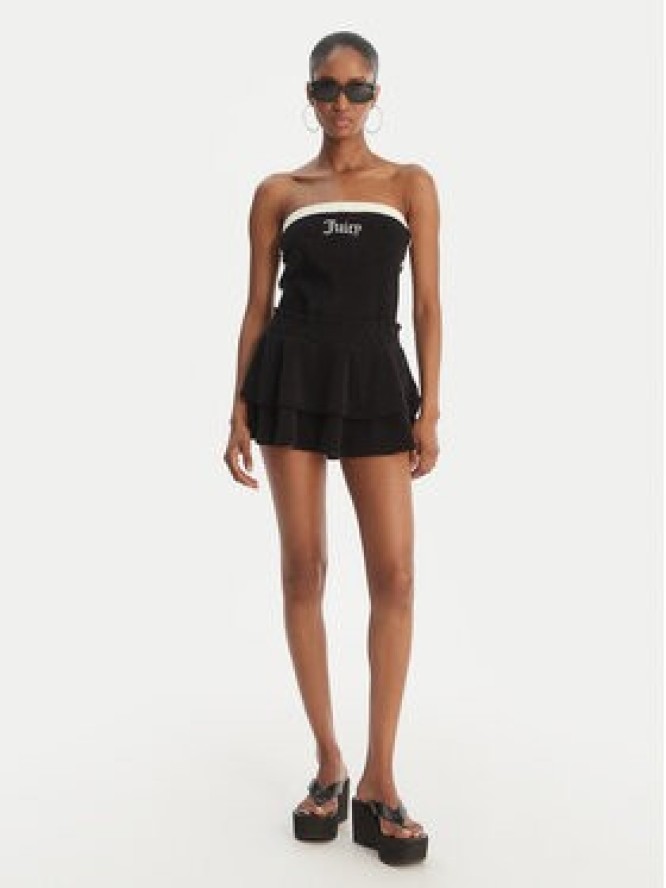 Juicy Couture Spódnica mini Smocked Terry JCGGS126006 Czarny Regular Fit