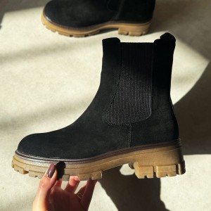 Czarne skórzane botki damskie Segio Leone Tr25733S