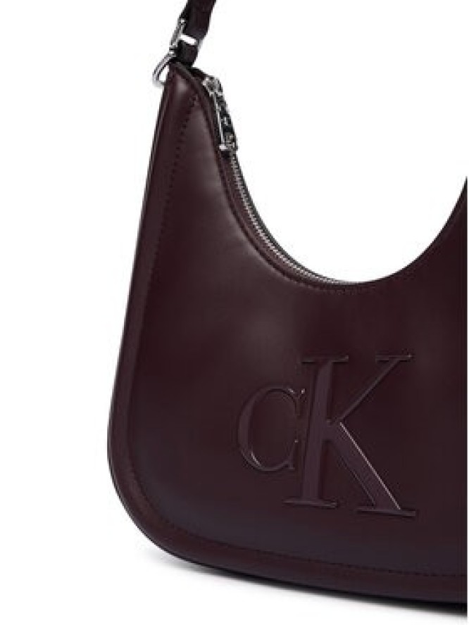 Calvin Klein Torebka Bold Ck Small Crescent Bag LV04F3561G Bordowy