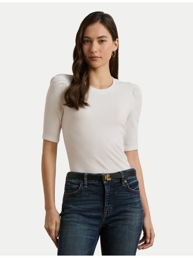 LAUREN RALPH LAUREN Bluzka 200902618006 Biały Slim Fit