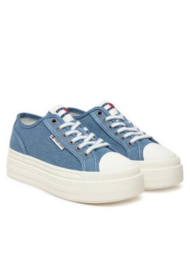 Tommy Jeans Sneakersy Tjw Foxing Flatform Lc EN0EN02736 Niebieski