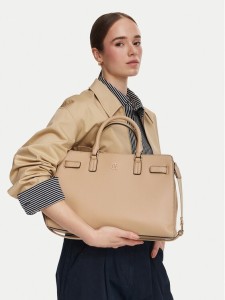 Tommy Hilfiger Torebka Th Joy Satchel AW0AW19067 Beżowy