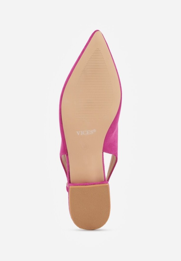 Fuksjowe Sandały Slingback Vices z Wkładką ze Skóry Naturalnej Annisae