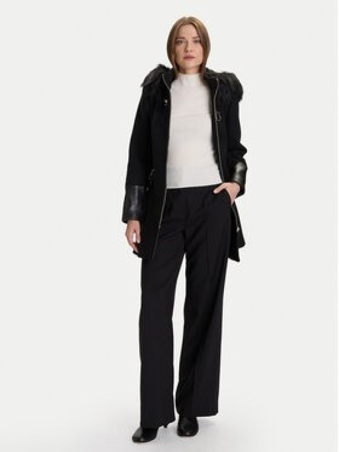 Morgan Płaszcz wełniany 222-GSIBIL Czarny Regular Fit