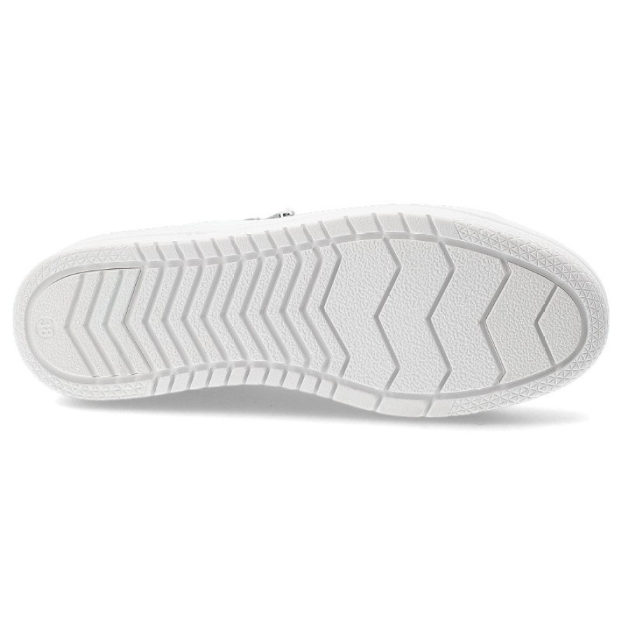 Białe Sneakersy Marco Tozzi Modne Obuwie Damskie Z Eleganckim Suwakiem