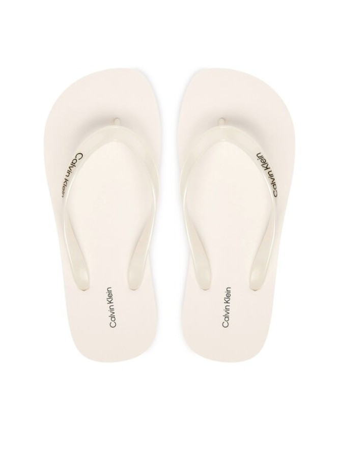 Calvin Klein Japonki Arwa - Metallic Pearlised Flip Flops HW0HW02956 Biały