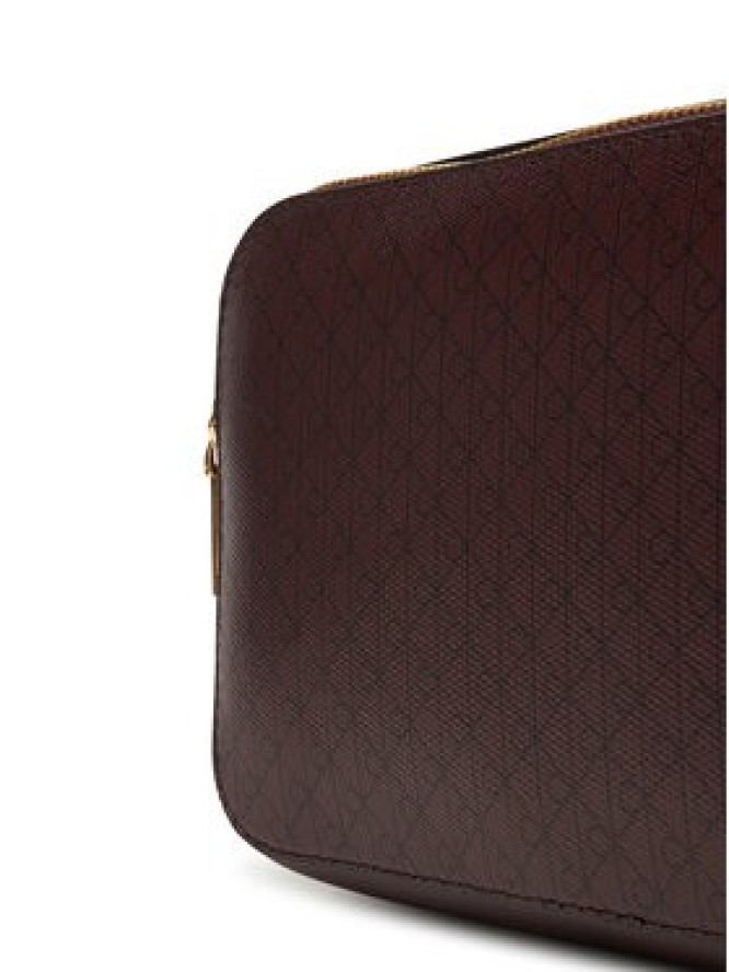 Calvin Klein Torebka Emblem Aop Elongated Camera Bag LV04F3268G Bordowy