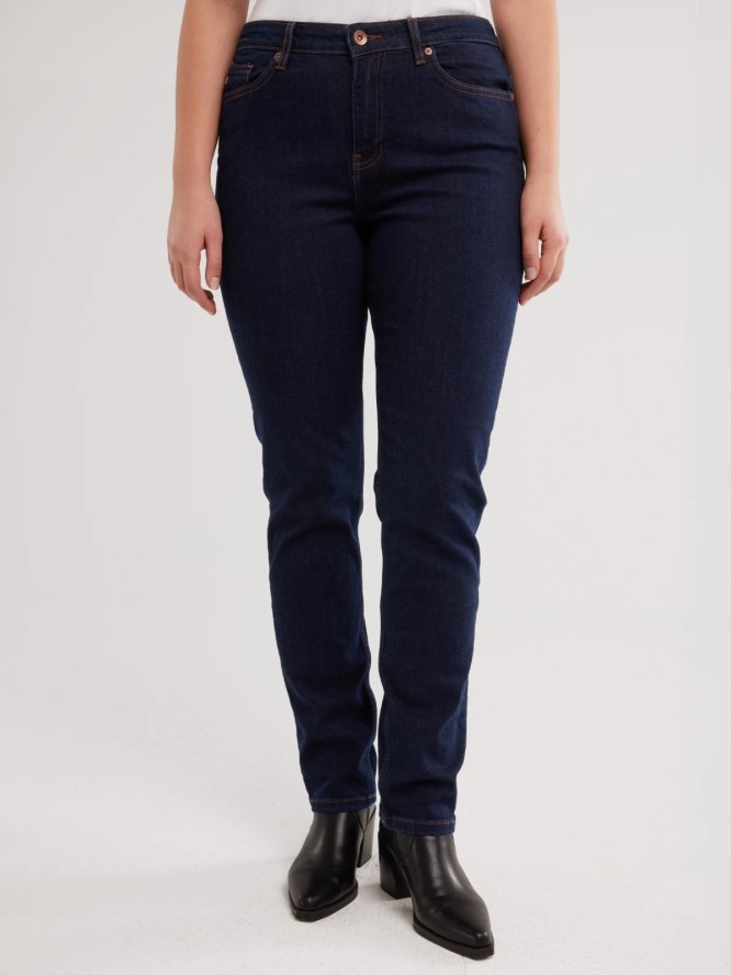 Jeansy damskie z wysokim stanem granatowe Katrina High Waist 720