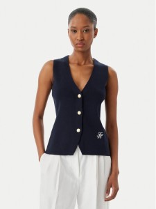 Tommy Hilfiger Top WW0WW49707 Granatowy Slim Fit