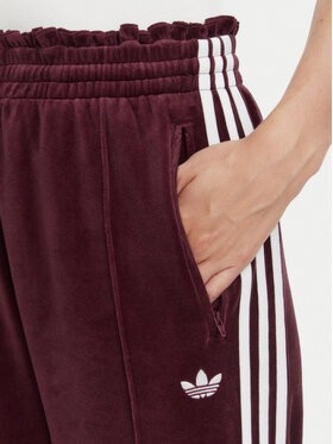 adidas Spodnie dresowe Velour LG4291 Bordowy Loose Fit
