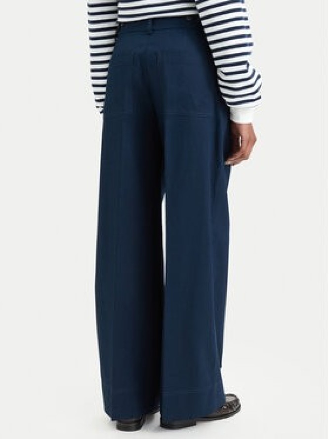 Tommy Hilfiger Spodnie materiałowe Dressing WW0WW50135 Granatowy Wide Leg