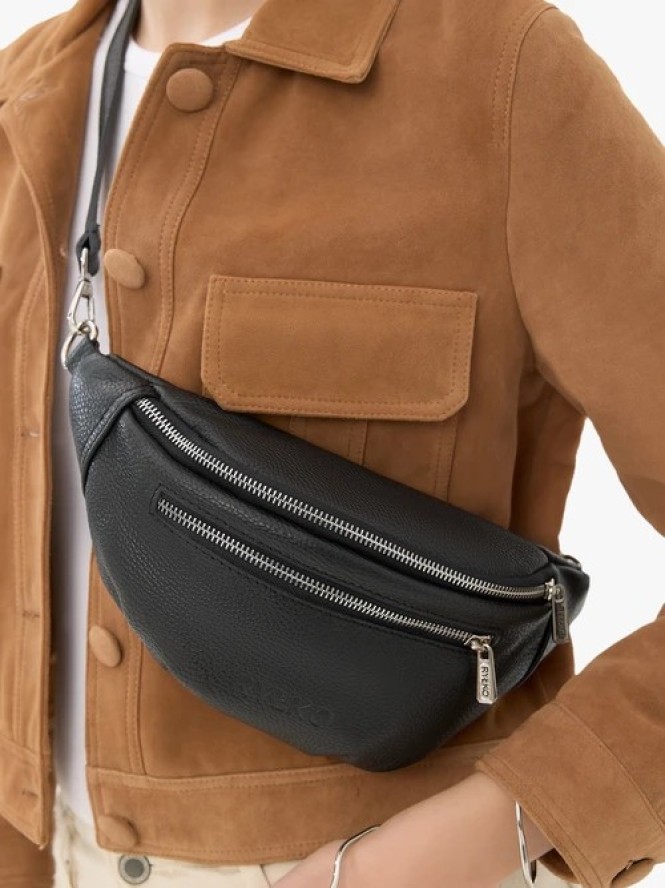 Czarna torebka nerka - crossbody