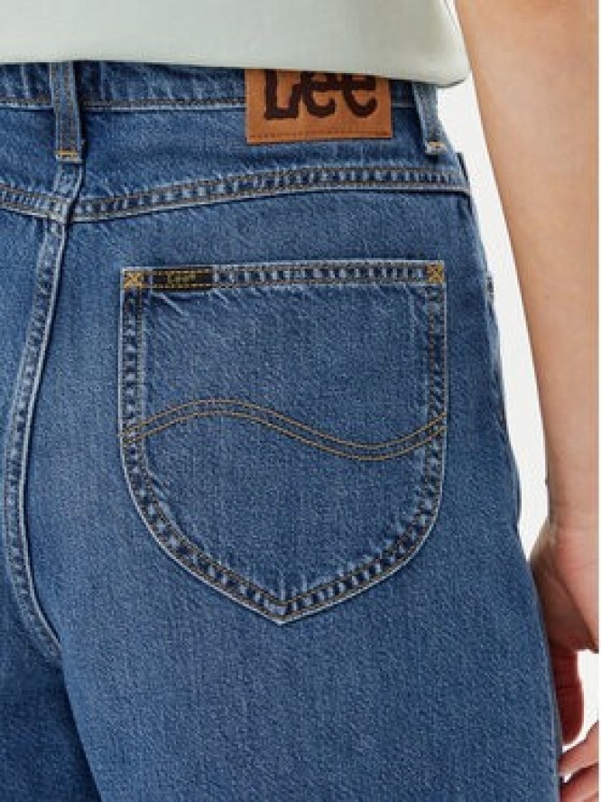 Lee Szorty jeansowe Stella 112364098 Granatowy Wide Leg