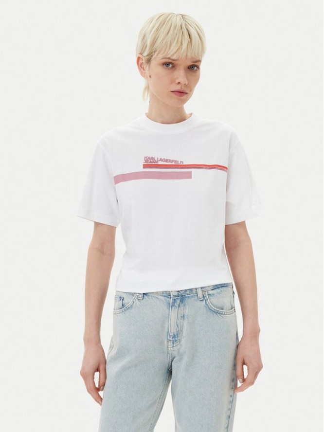 Karl Lagerfeld Jeans T-Shirt A2W17032 Biały Relaxed Fit