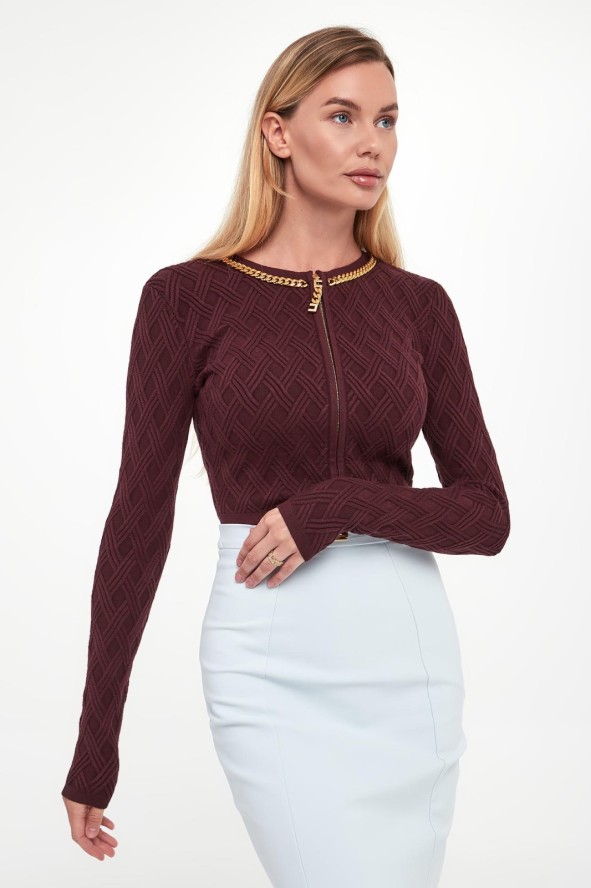 Sweter/kardigan damski zapinany na zamek ELISABETTA FRANCHI