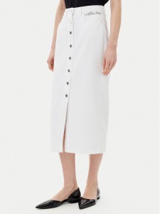 KARL LAGERFELD Spódnica jeansowa A2W12020 Biały Regular Fit