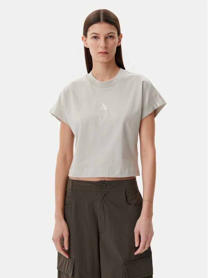 adidas T-Shirt ALL SZN JJ1241 Beżowy Regular Fit