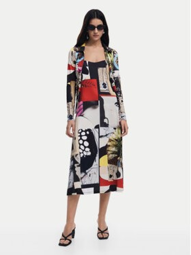 Desigual Sukienka codzienna Newspaper Coll 25SWVK40 Kolorowy Regular Fit