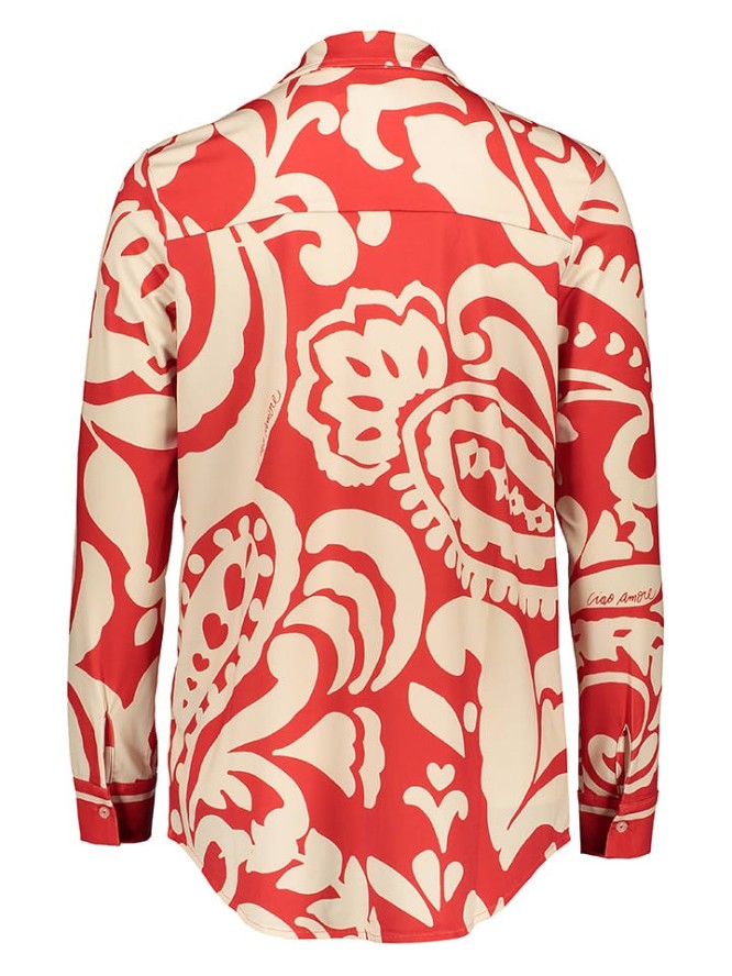 Oui Bluzka w kolorze czerwono-kremowym rozmiar: 34