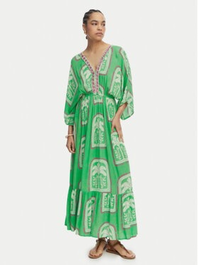 LOLA CASADEMUNT Sukienka letnia LS2616049 Zielony jasny Relaxed Fit