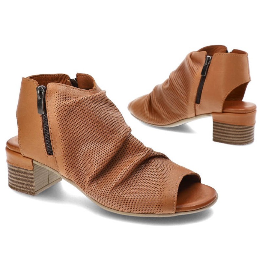 Brązowe Sandały Venezia Stylowe Buty Damskie