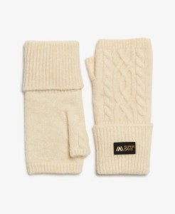 superdry Cable Luxe Ogrzewacze do rąk warkocz - Oatmeal White