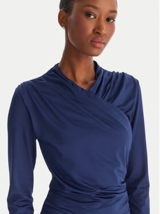 ACCESS FASHION Sukienka koktajlowa 54-3040-225 Granatowy Slim Fit