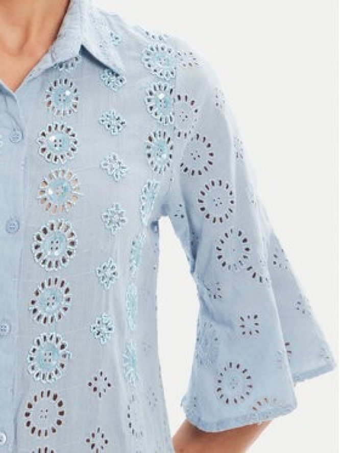 Iconique Sukienka koszulowa IC25-006 Niebieski Relaxed Fit