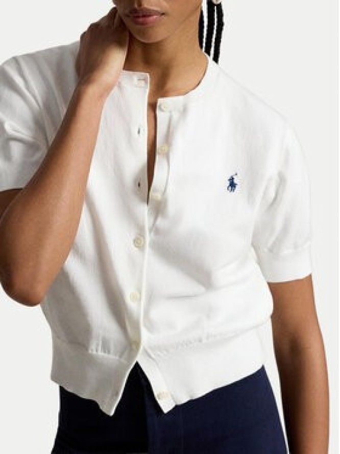 Polo Ralph Lauren Kardigan 211A12718001 Biały Regular Fit