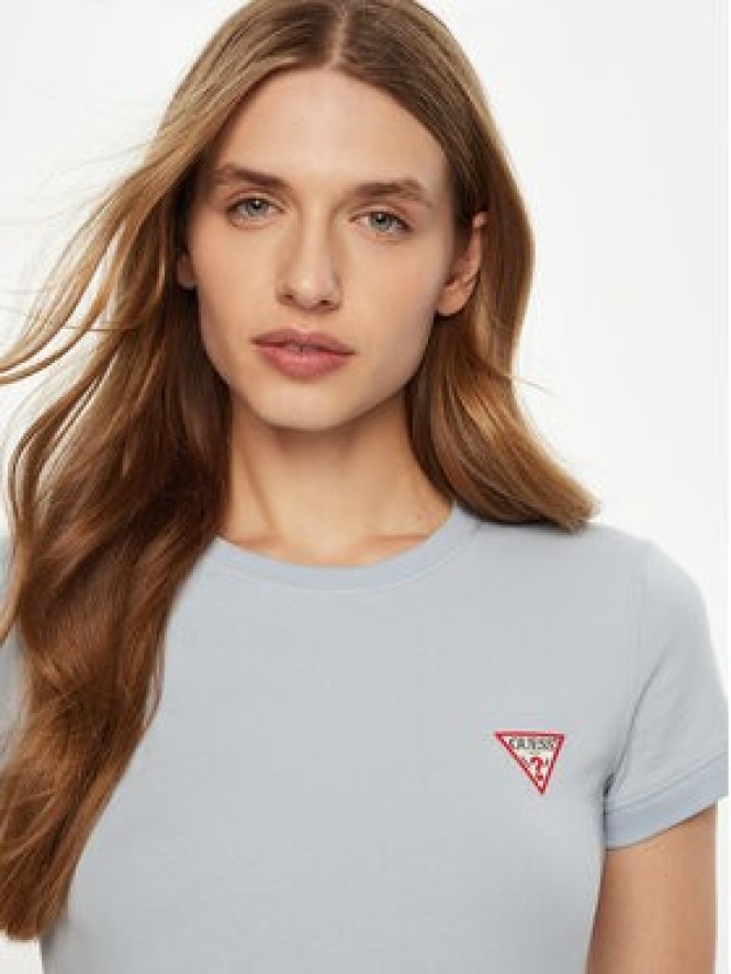 Guess T-Shirt SS CN MINI TRIANGLE Niebieski Shirt Fit