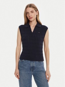 Tommy Hilfiger Sweter WW0WW45655 Granatowy Regular Fit