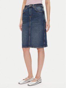 Lee Spódnica jeansowa 112355270 Granatowy Regular Fit