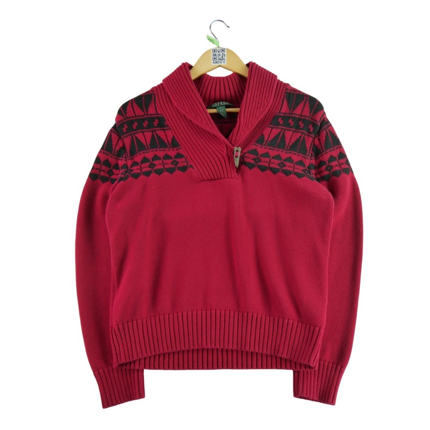 Second life - Damski czerwony sweter - Stan bardzo dobry