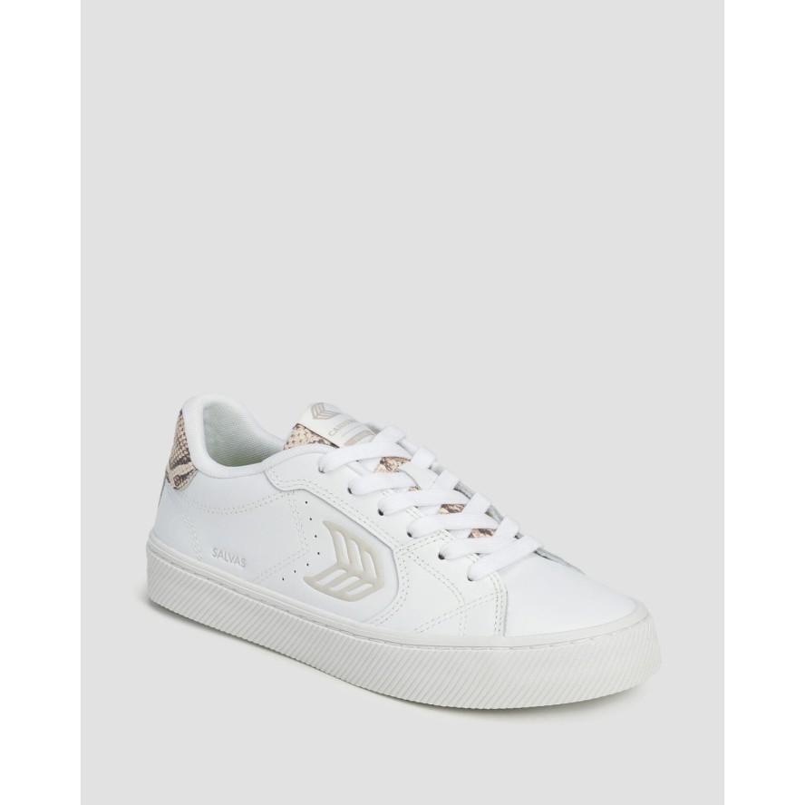 Sneakersy skórzane Cariuma Salvas White Leather Snake Skin
