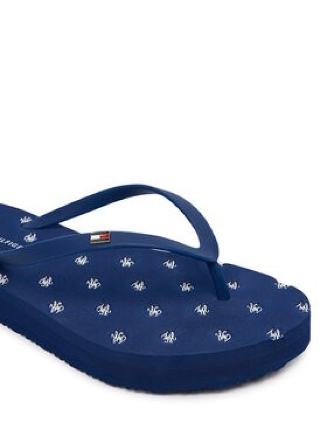 Tommy Hilfiger Japonki Repeat Logo Platform FW0FW09199 Granatowy