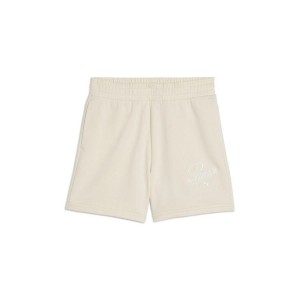 Puma Damskie Szorty ESS Script Wysoki Stan Biały S